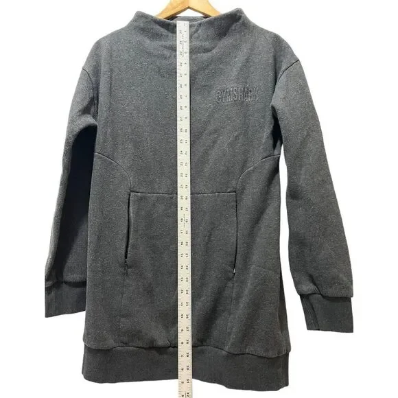 Gymshark SoSoft Mock Neck Tunic Sweatshirt Size Medium Gray Long - Picture 7 of 7